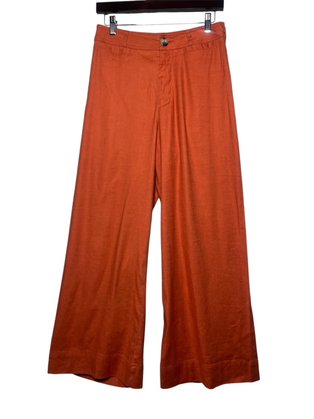 Maeve Anthropologie Wide-Leg Ettie Colette orange/terracotta Pants 28 M 6 8 - Picture 4 of 13